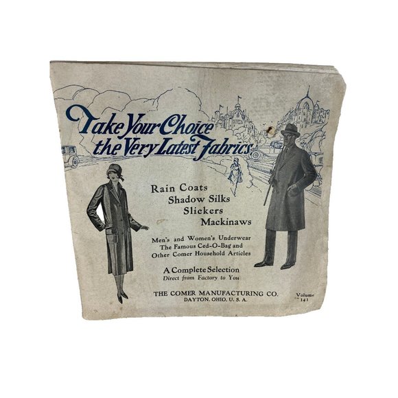 1920s Comer Manufacturing Company Raincoats Outerwear Catalog Swatches